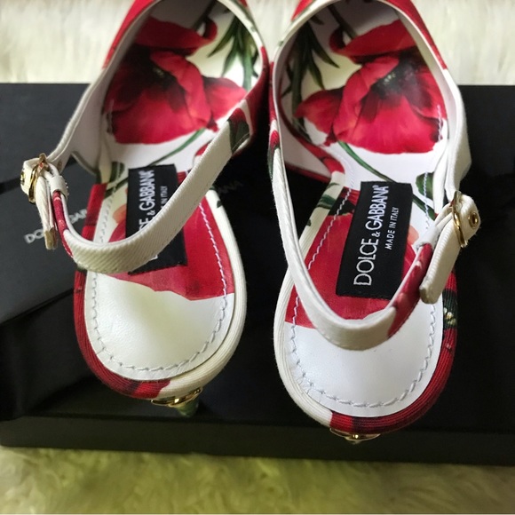 NIB Dolce&Gabbana Floral Cotton Slingback Pumps size EUR 39/ US 9 - Picture 7 of 9